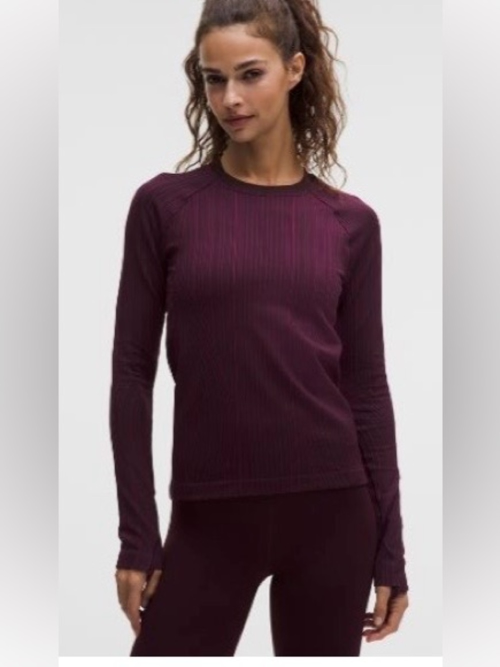 Lululemon Rest Less Pullover Ribbed Top - Plum